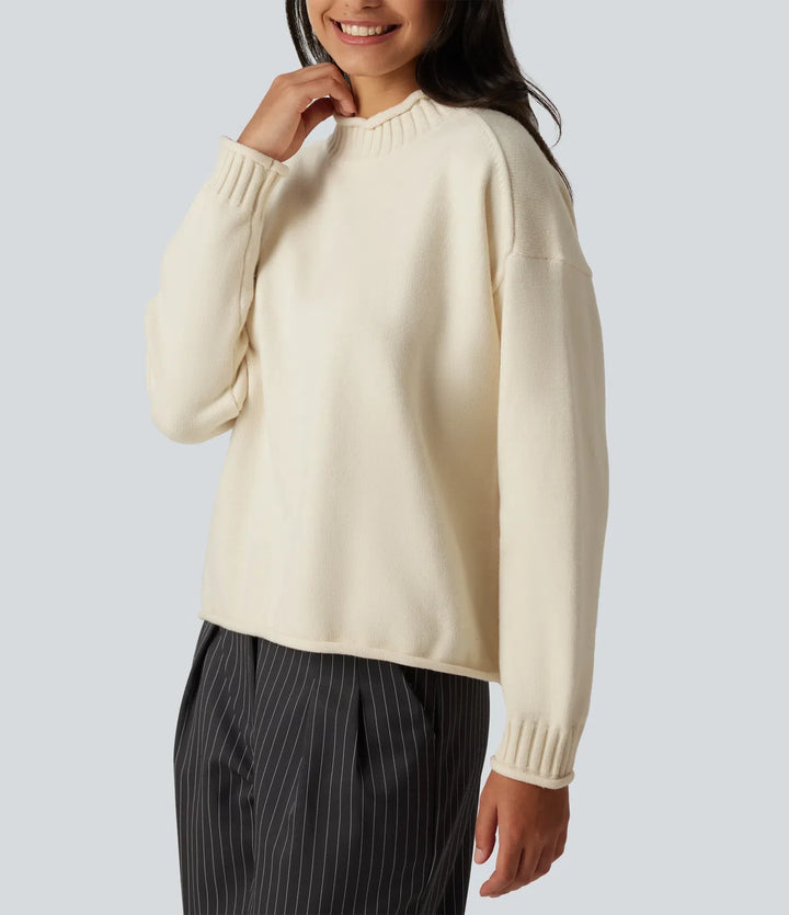 Mock Neck Long Sleeve Work Jumper