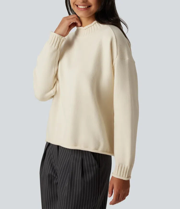 Mock Neck Long Sleeve Work Jumper