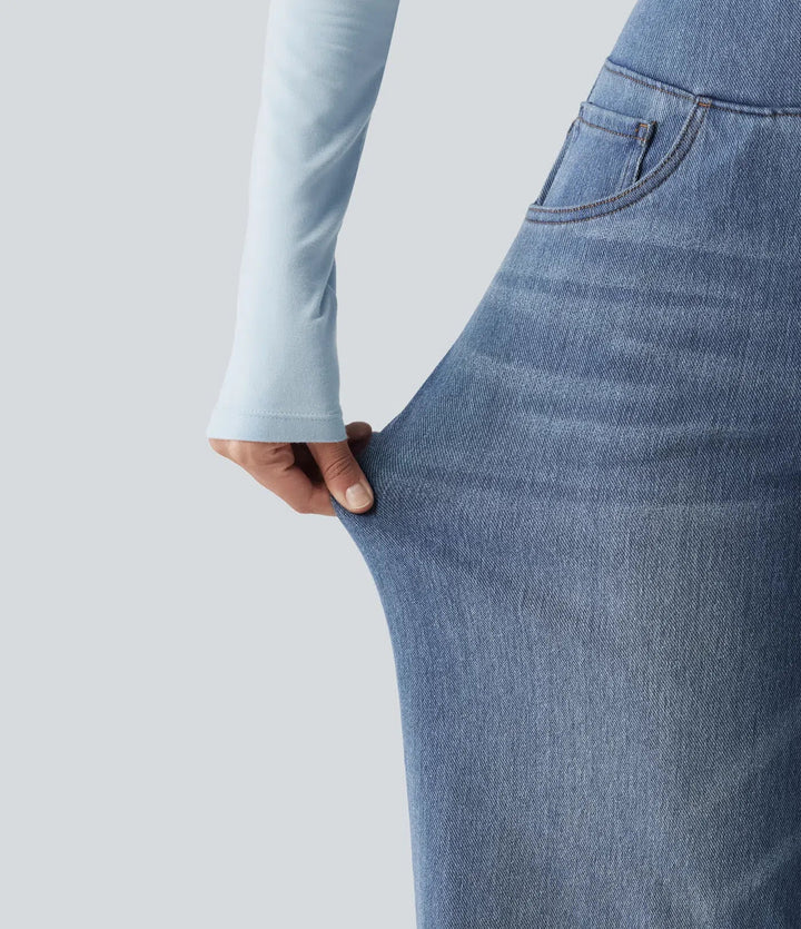 Halara Flex Denim Heat High Waisted Wide Leg Casual Jeans with Pockets