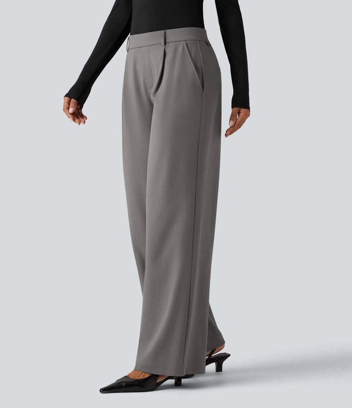Halara Flex DayStretch Low Rise Straight Leg Work Trousers with Pockets