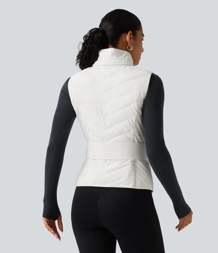 PuffFlex Removable Hood Quilted Casual Padded Vest with Pockets