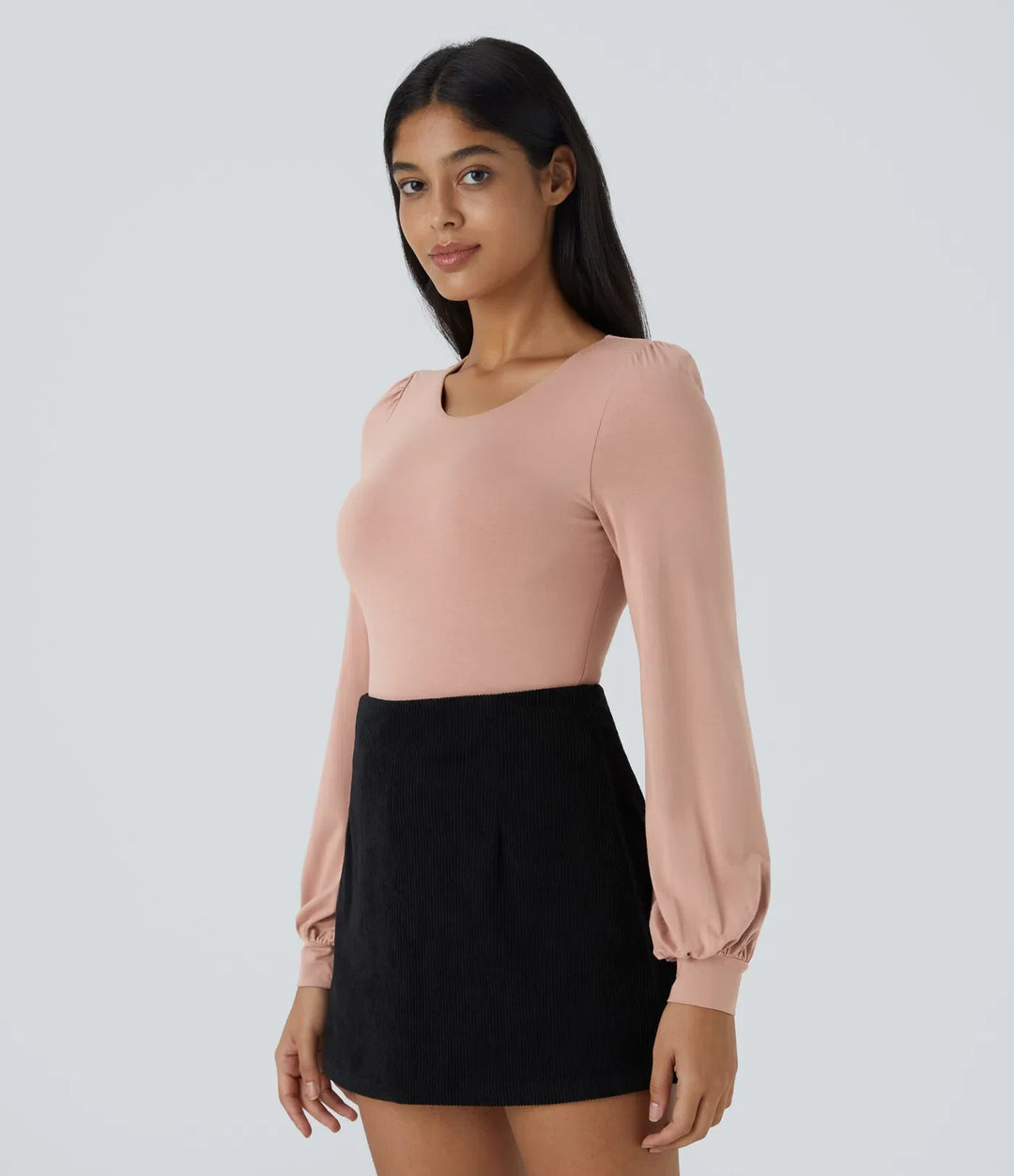 Round Neck Long Sleeve Casual Bodysuit