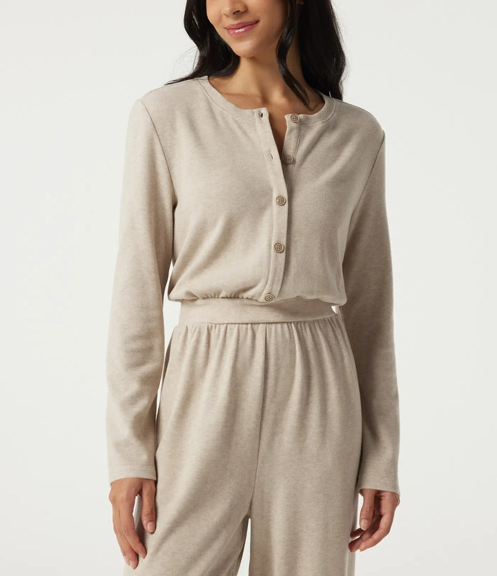 Round Neck Long Sleeve Casual Jumpsuit with Pockets -Easy Peezy Edition