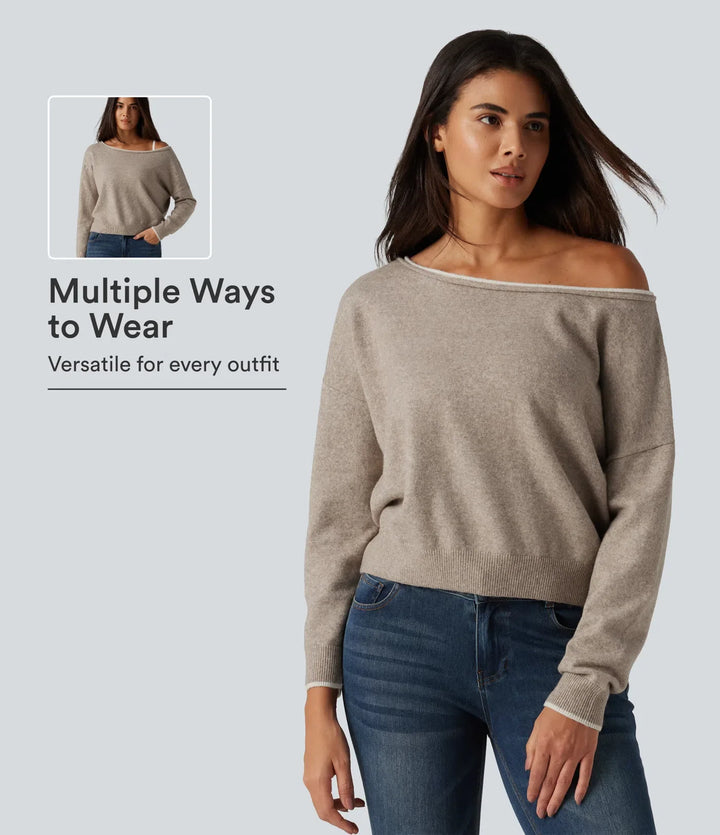 One Shoulder Long Sleeve Casual Jumper