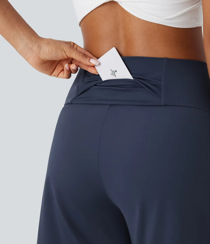 SoftlyZero Airy High Waisted Pockets InstantCool Yoga Bermuda Shorts
