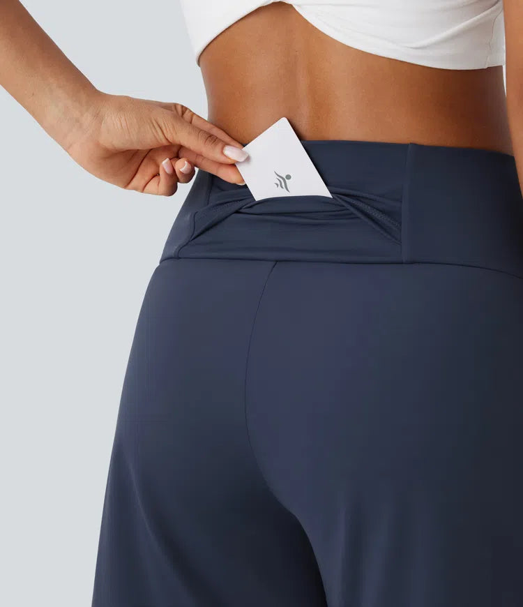 SoftlyZero Airy High Waisted Pockets InstantCool Yoga Bermuda Shorts