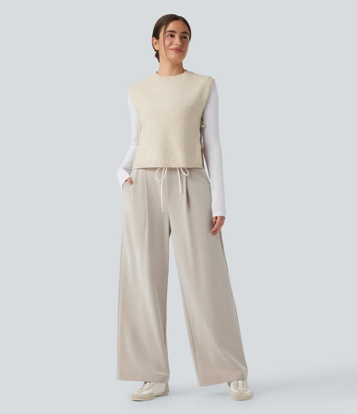 Round Neck Tie Work Jumper Vest