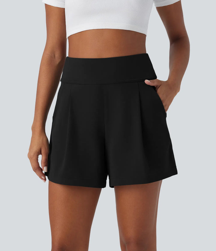 DayStretch High Waisted Work Baggy Shorts 4&