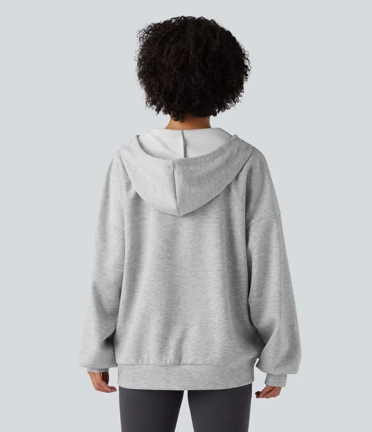 Hooded Drawstring Long Sleeve Casual Sweatshirt with Pockets