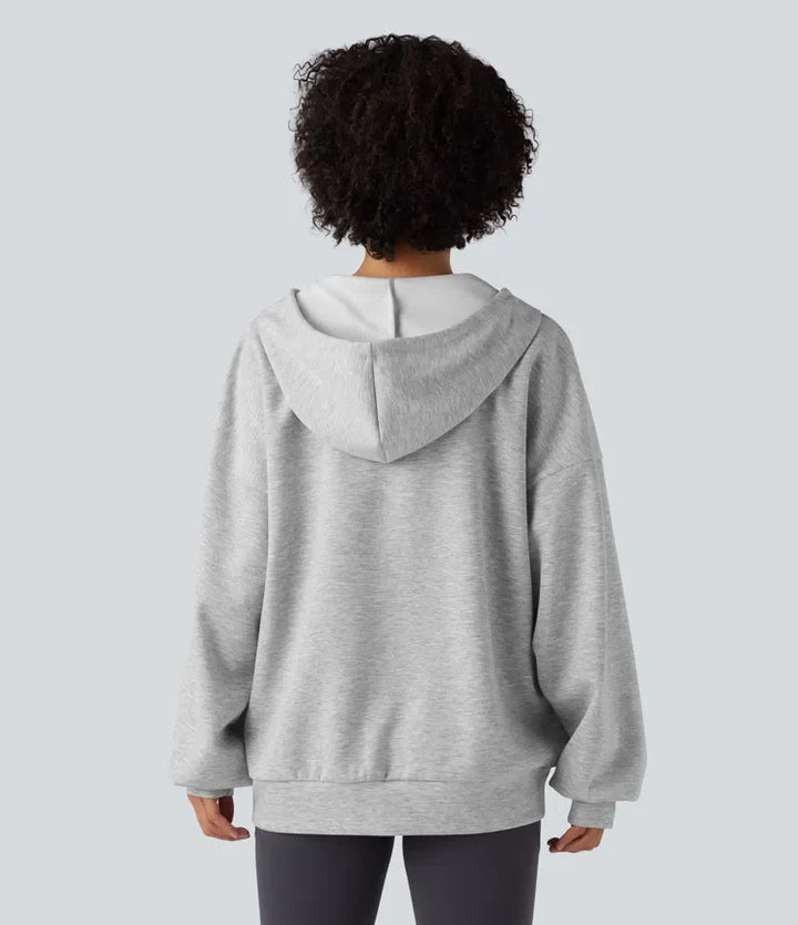 Hooded Drawstring Long Sleeve Casual Sweatshirt with Pockets
