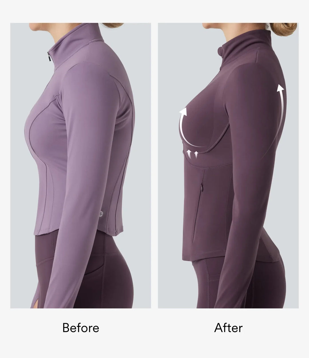 Halara UltraSculpt Mock Neck Ruched Push-Up Long Sleeve Thumb Hole Yoga Jacket with Pockets