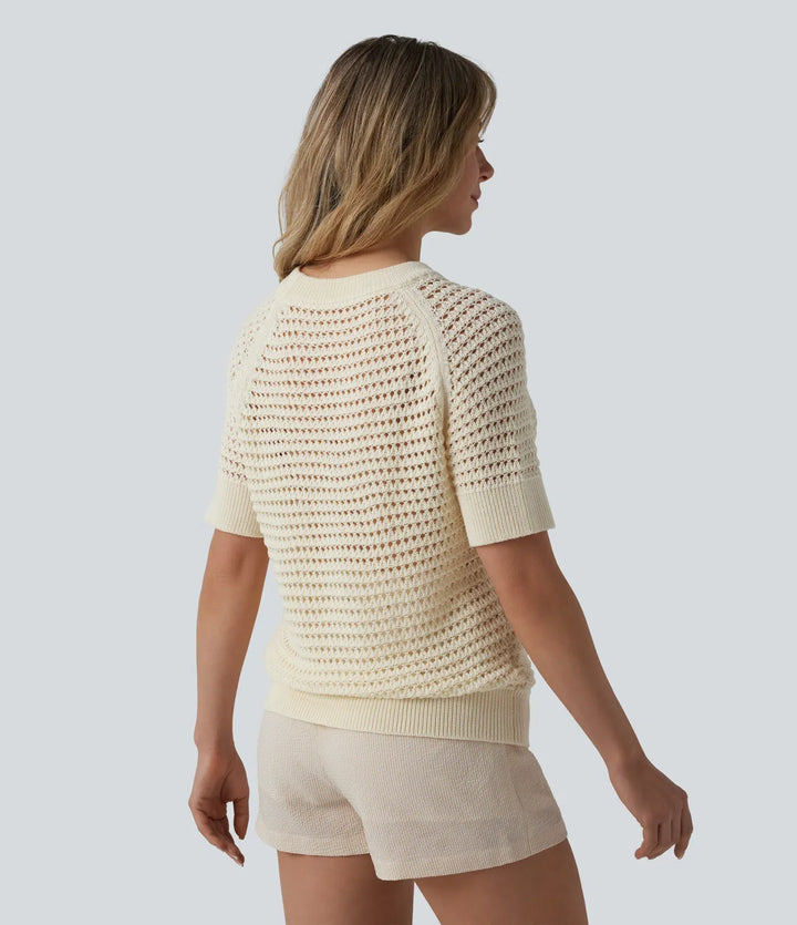Round Neck Short Sleeve Jumper