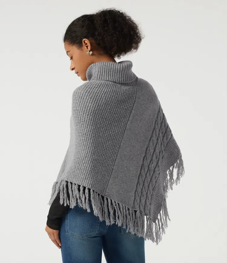 High Neck Fringe Hem Casual Jumper