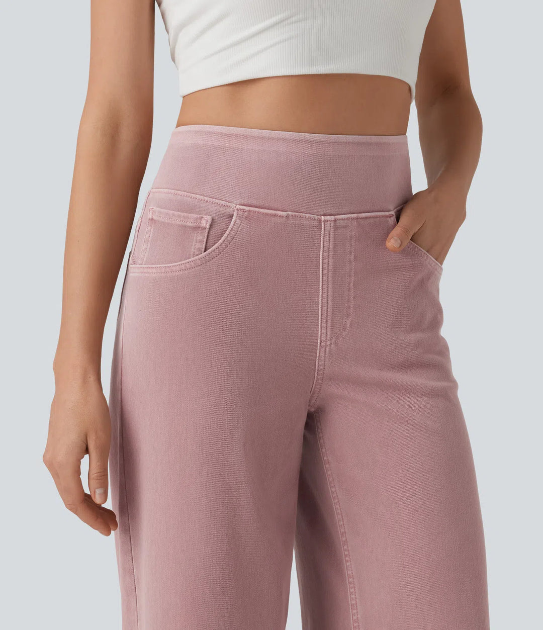 Halara Flex High Waisted Wide Leg colourful Casual Jeans with Pockets