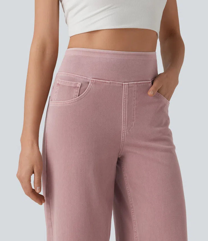 Halara Flex High Waisted Wide Leg colourful Casual Jeans with Pockets