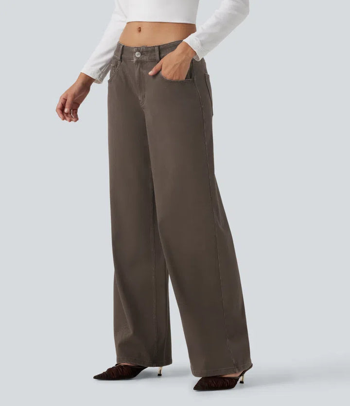 Halara Flex Low Rise Wide Leg Casual Jeans with Pockets