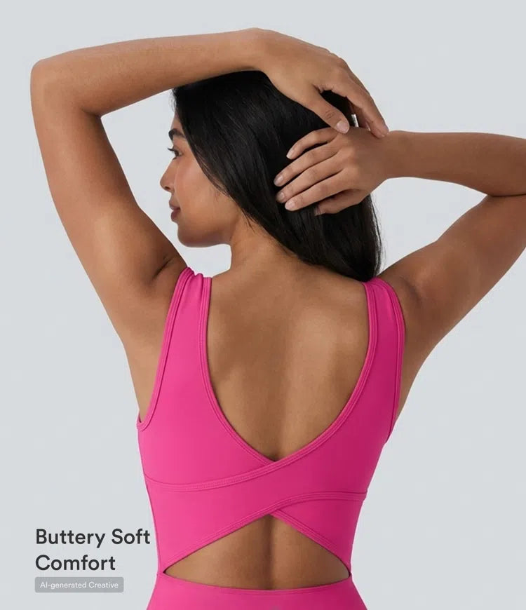 SoftlyZero Airy U Neck 2-in-1 Pocket Mini InstantCool Dance Active Dress-Easy Peezy