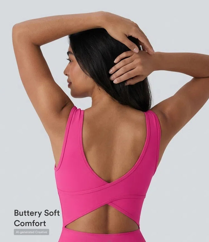 SoftlyZero Airy U Neck 2-in-1 Pocket Mini InstantCool Dance Active Dress-Easy Peezy