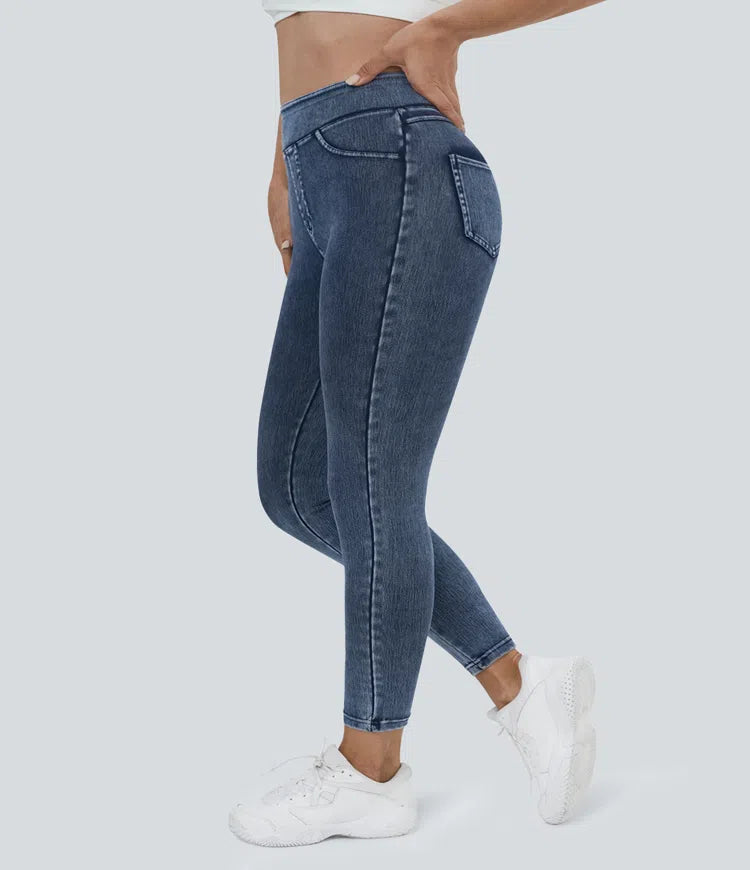Halara Flex High Waisted Pocket Denim Plus Size Casual Leggings