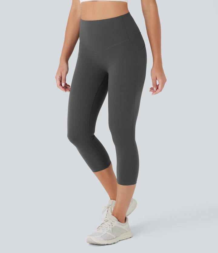Halara UltraSculpt High Waisted Butt Lifting Tummy Control Pocket Shaping Capri Training Leggings