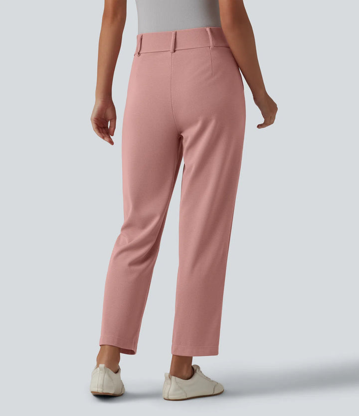 Halara Flex High Waisted Tapered Waffle Work Trousers with Pockets