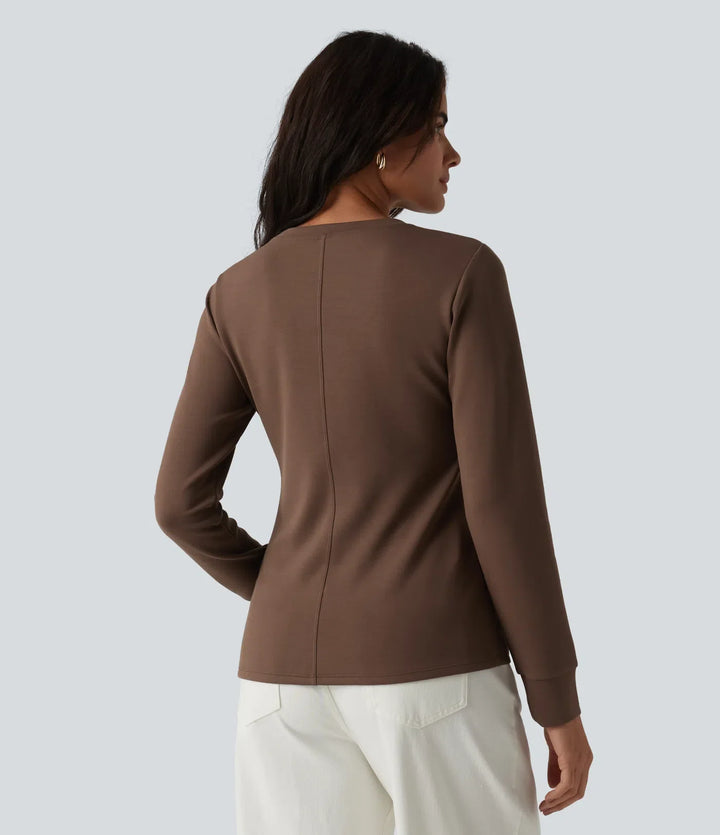 SpacerTek Round Neck Long Sleeve Casual Sweatshirt