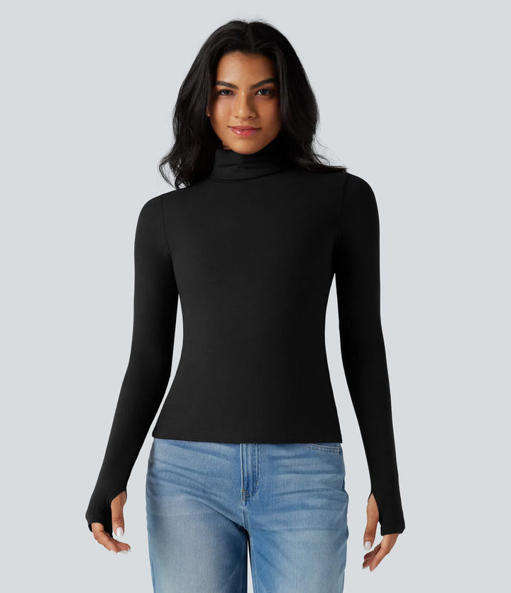 Halara HeatCore Turtleneck Long Sleeve Thumb Hole Casual Warming Top