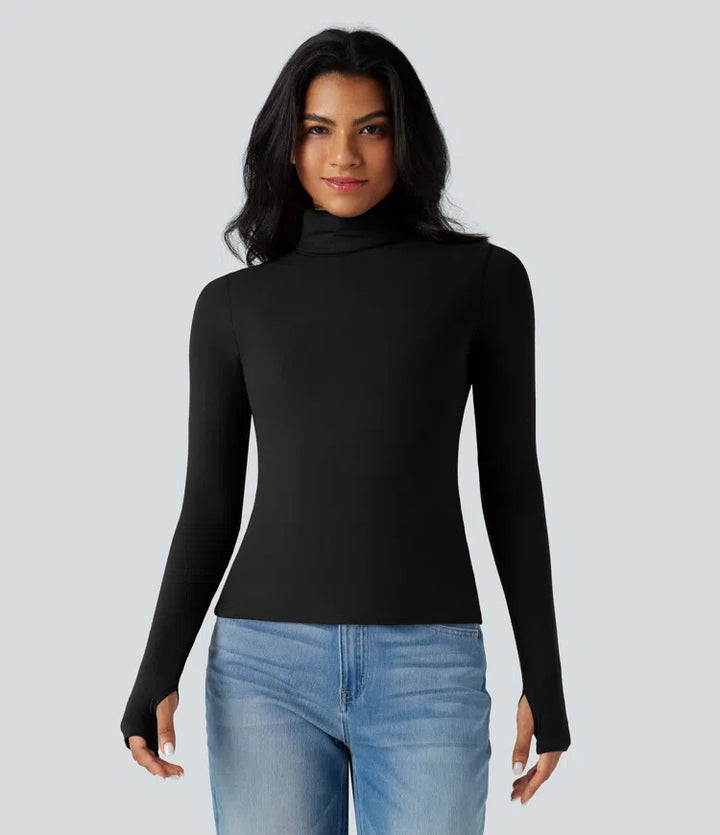 Halara HeatCore Turtleneck Long Sleeve Thumb Hole Casual Warming Top