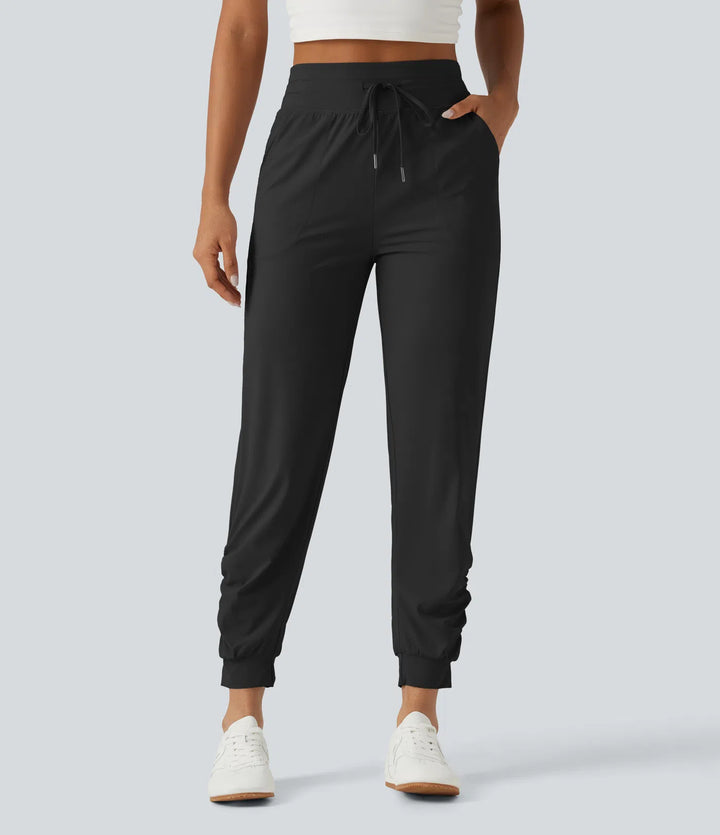 Halara UltraSculpt High Waisted Drawstring Ruched Yoga Joggers with Pockets