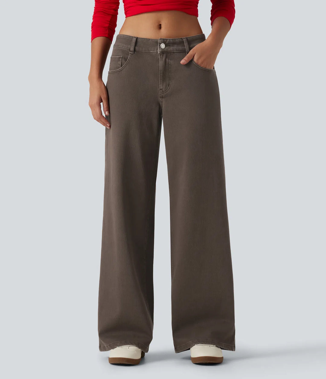 Halara Flex Low Rise Wide Leg Casual Jeans with Pockets