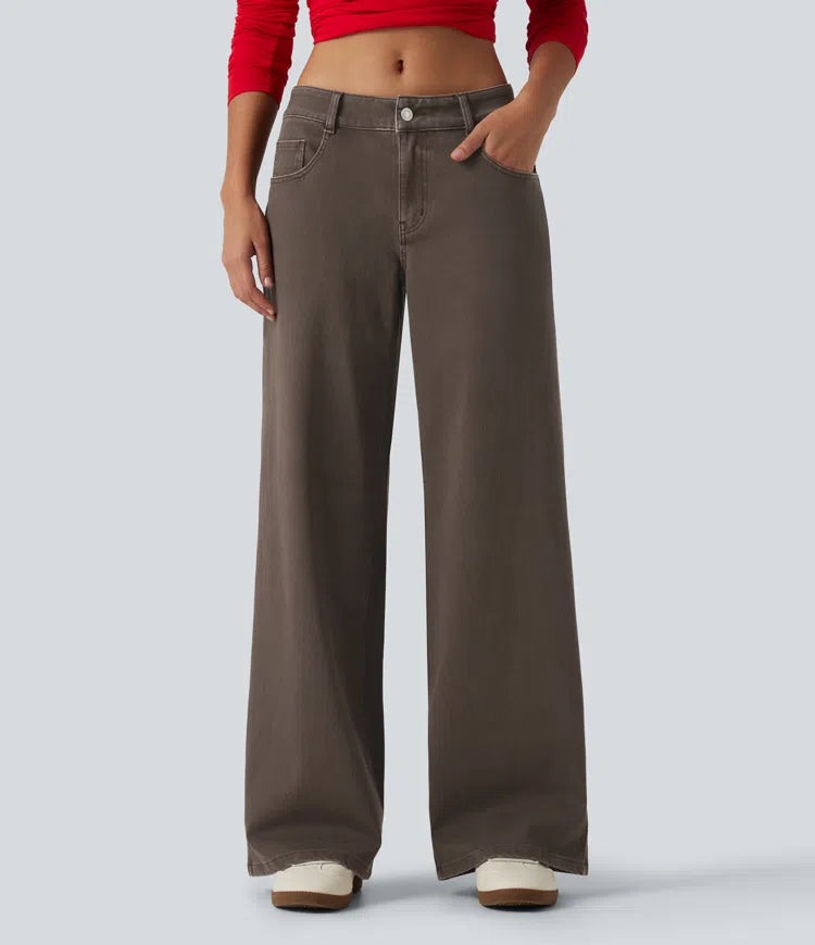 Halara Flex Low Rise Wide Leg Casual Jeans with Pockets