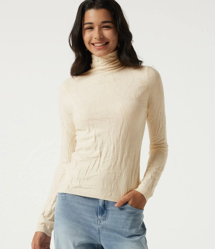 High Neck Long Sleeve Slim Work Jumper