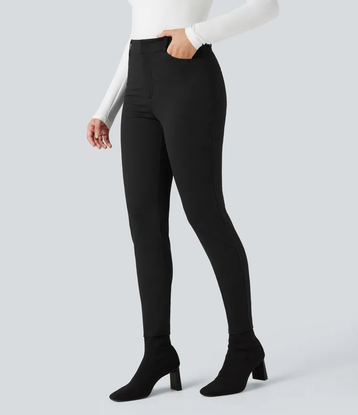 Halara Flex High-waisted Skinny Herringbone Work Trousers with Pockets
