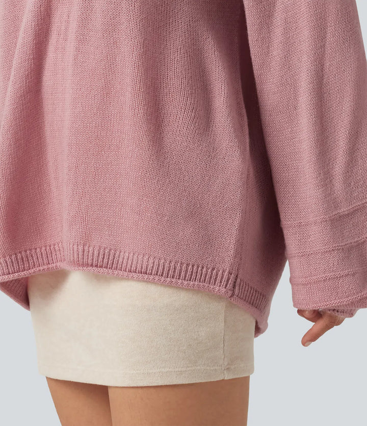 V Neck Long Sleeve Casual Jumper