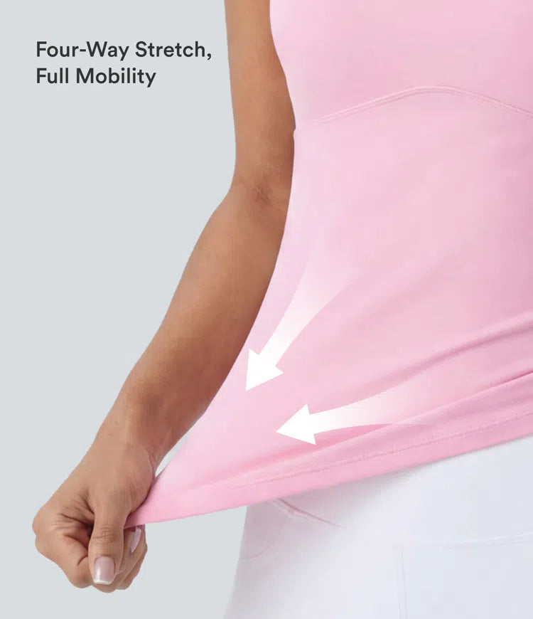 SoftlyZero Plush Cut Out Yoga Tank Vest Top A-D Cups