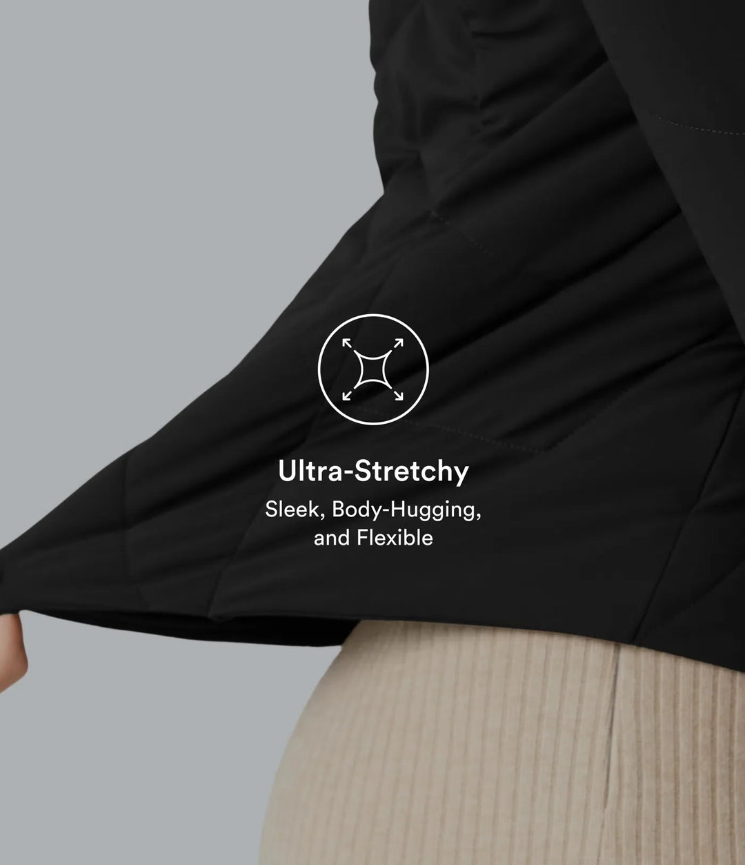 PuffFlex Stand Collar Long Sleeve Thumb Hole Casual Padded Jacket with Pockets