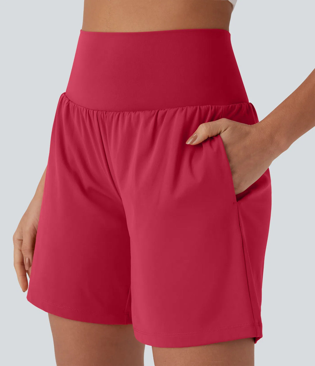 SoftlyZero Airy Super High Waisted 2-in-1 InstantCool Yoga Shorts 7" with Pockets