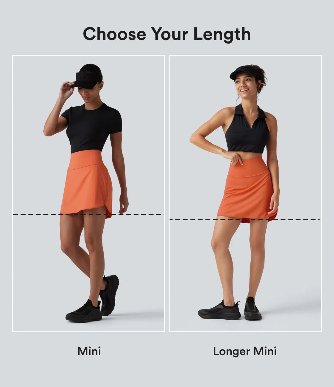 SoftlyZero Airy Super High-Waist Tummy Control Curved Hem 2-in-1 Cool Touch Golf Mini Skirt with Pockets