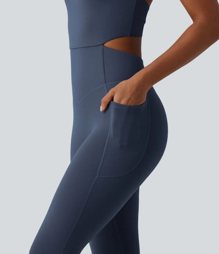 Halara UltraSculpt Tummy Control Bootcut Training Jumpsuit with Pockets-Easy Peezy Edition