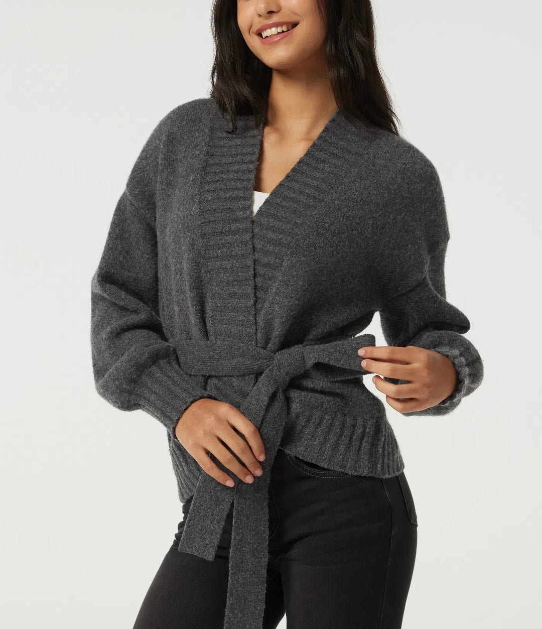 Long Sleeve Tie Front Casual Cardigan