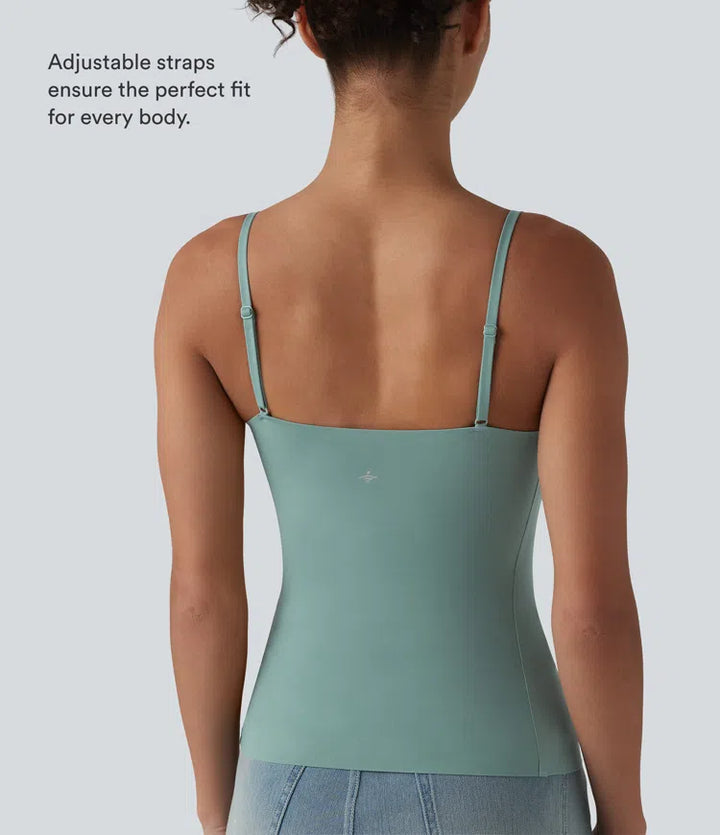 Scoop Neck Built-in Bra Casual Tank Top B-E Cups
