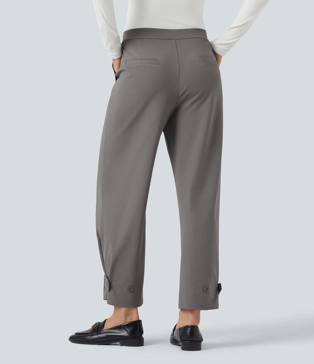 Halara Flex DayStretch Mid Rise Adjustable trouser Width Work Tapered Trousers with Pockets