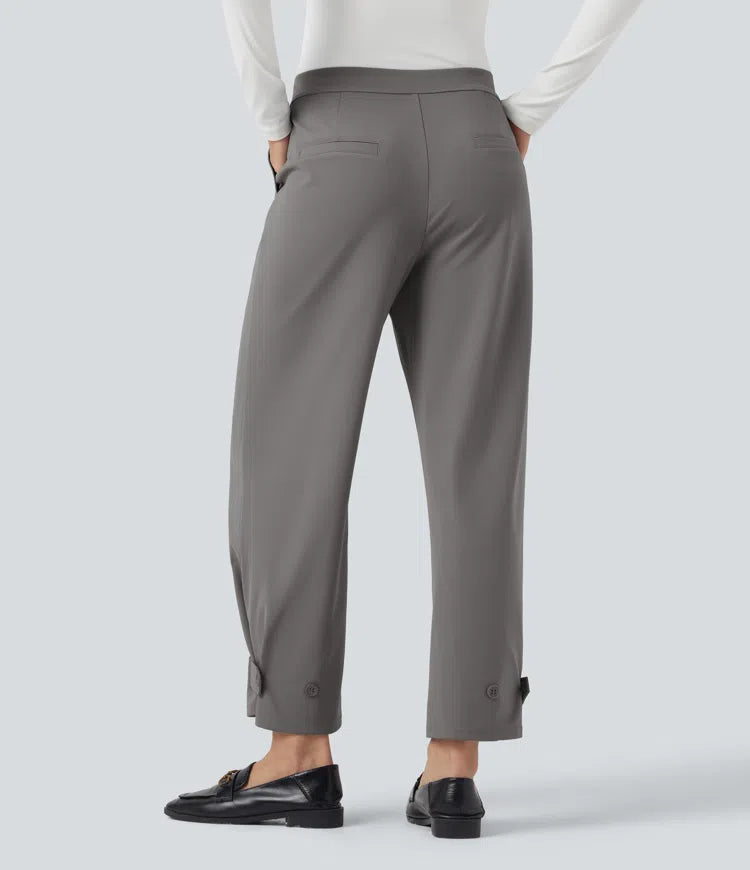 Halara Flex DayStretch Mid Rise Adjustable trouser Width Work Tapered Trousers with Pockets