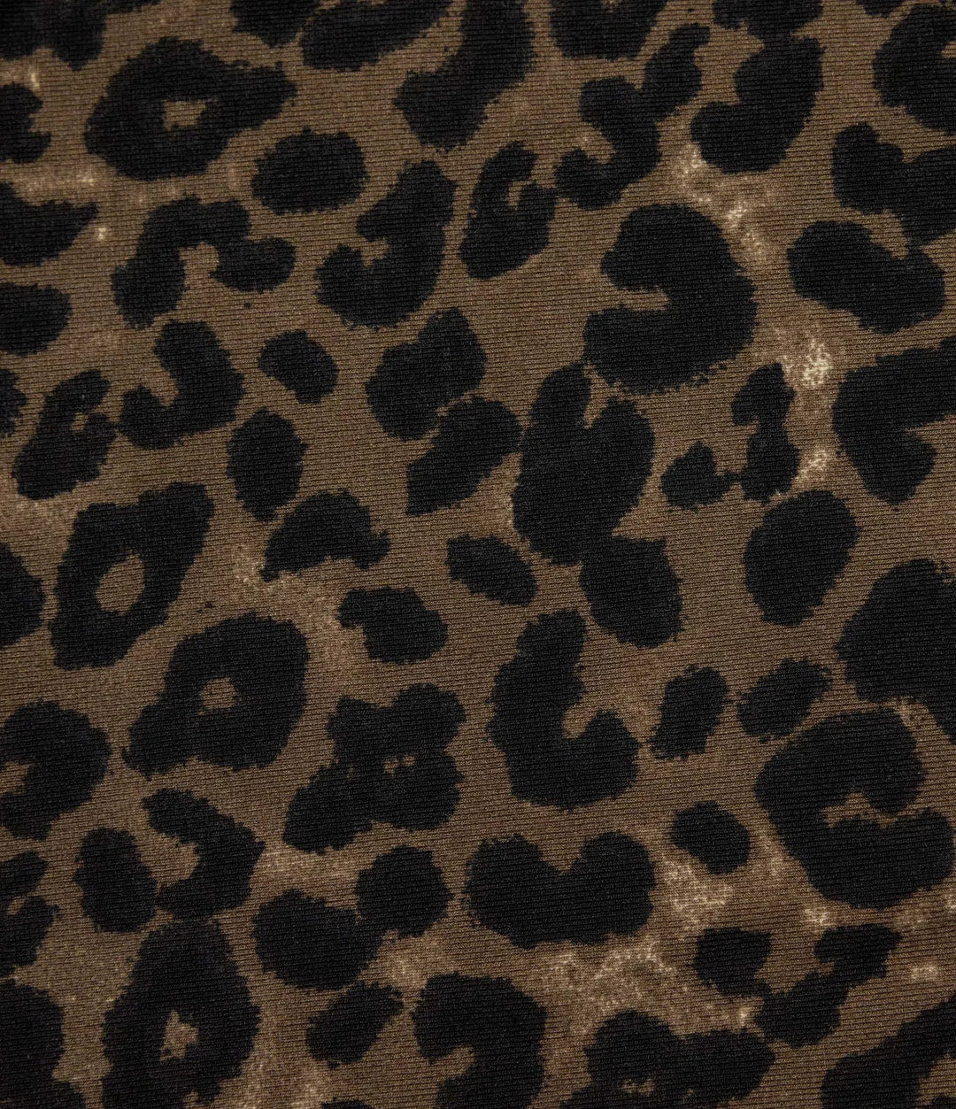 Stacked Mock Neck Long Sleeve Leopard Print Casual T-Shirt
