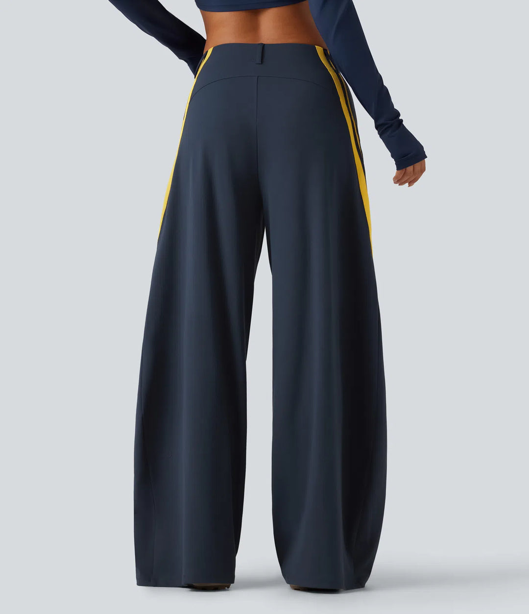 High Waisted colourBlock Side Stripe Barrel Dance Trousers with Pockets