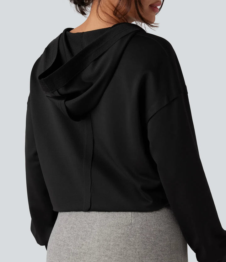 Hooded Long Sleeve Relaxed Casual Sweatshirt
