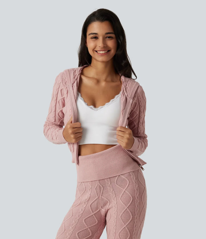 Hooded Long Sleeve Lounge Cardigan