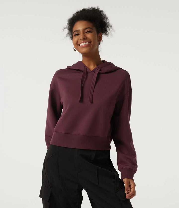 Hooded Long Sleeve Fleece Yoga Sweatshirt