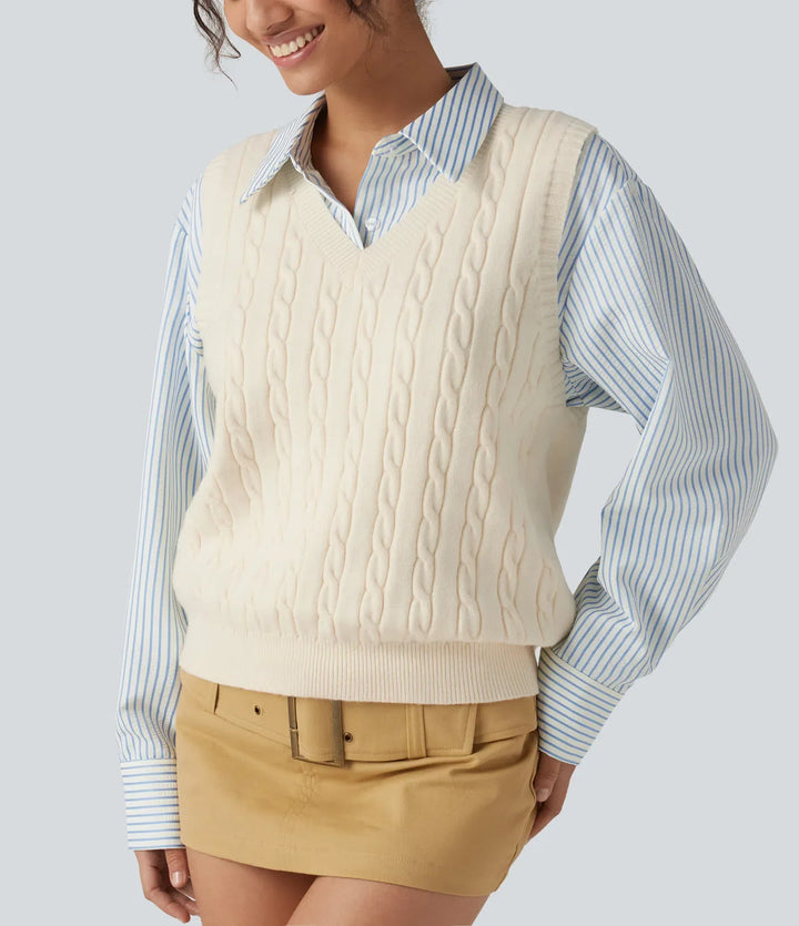V Neck Casual Jumper Vest