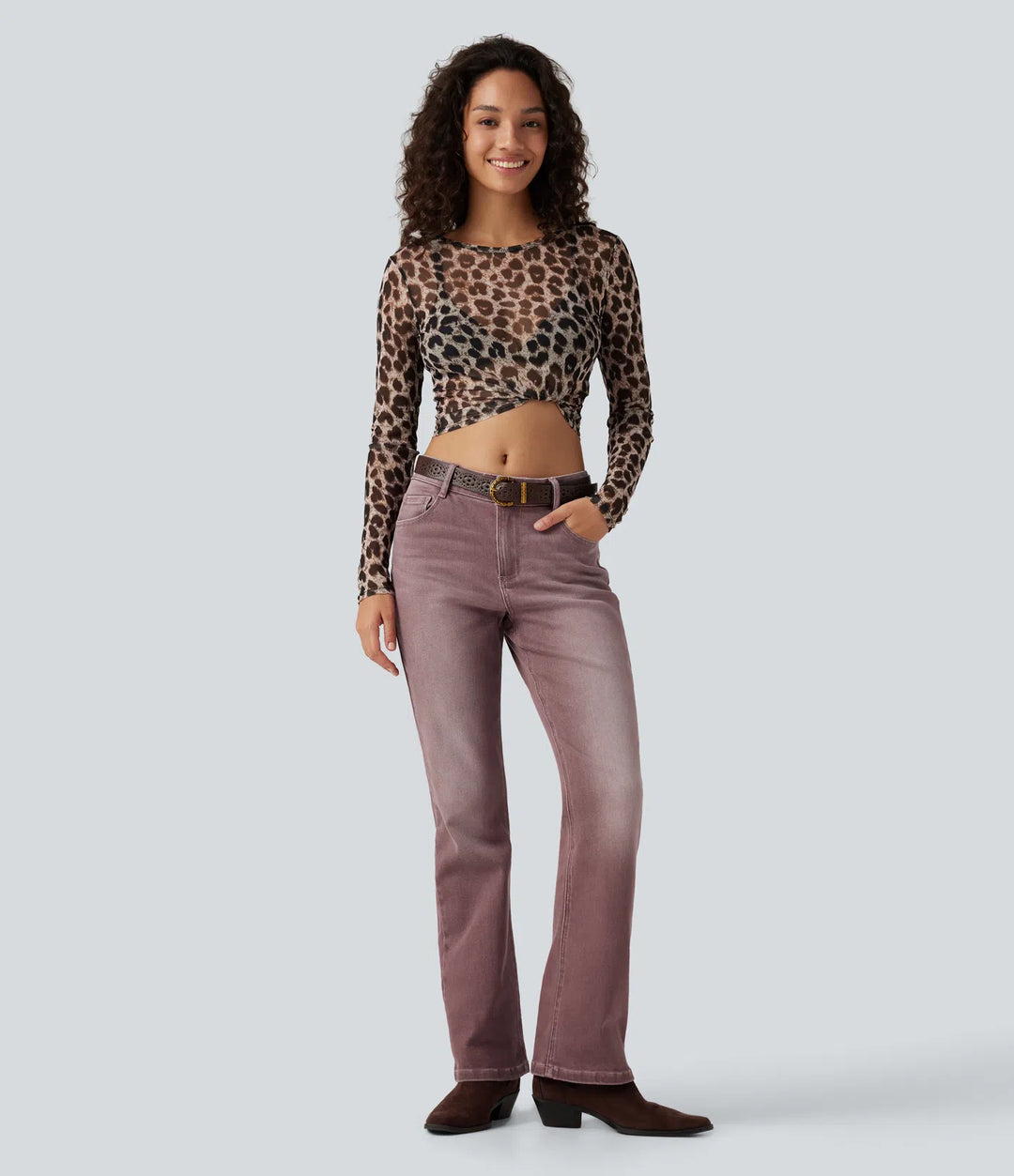 Low Rise Bootcut colourful Casual Jeans with Pockets